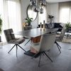 HOME DELUXE Esszimmerstuhl drehbar Samt NODA – 8er Set Hellgrau Bild 2