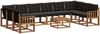 vidaXL Outdoor-Sofagarnitur mit Kissen 11 pcs Natürlich und Schwarz 3369119 Bild 2