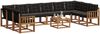 vidaXL Outdoor-Sofagarnitur mit Kissen 11 pcs Natürlich und Schwarz 3369119 Bild 3