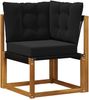 vidaXL Outdoor-Sofagarnitur mit Kissen 11 pcs Natürlich und Schwarz 3369119 Bild 5