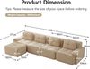 Flieks 4-Sitzer Sofa, Modular L-Form Schlafsofa, Tiefsofa mit Ottoman & 4 Kissen, Cord, Beige Bild 4