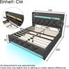 Polsterbett Doppelbett 140*200, Stauraum Kopfteil mit USB und Typ C-Port ,360-Surround-LED-Funktion rund um Kopf- und Fußende des, Betten mit Hydraulisch Stauraum, Grau , Leinen(Ohne Matratze) Bild 2