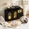 Schwarzes LED-Sideboard mit Glastüren, 120x40x80 cm, Hochglanz, Vitrine Bild 4