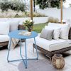 Beistelltisch Metall Garten Rund Couchtisch Verstellbare Tischbeine Blau 45x45H Bild 2