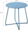 Beistelltisch Metall Garten Rund Couchtisch Verstellbare Tischbeine Blau 45x45H Bild 3