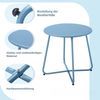 Beistelltisch Metall Garten Rund Couchtisch Verstellbare Tischbeine Blau 45x45H Bild 4