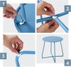 Beistelltisch Metall Garten Rund Couchtisch Verstellbare Tischbeine Blau 45x45H Bild 5