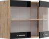 Küchenglasschrank R-Line Schwarz Hochglanz 80 cm Vicco Bild 4