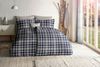 Fleuresse Lech Edelflanell Bettwäsche 200x200 Karo marine blau sand 604111-02 Bild 2