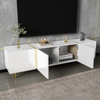Merax Hochglanz-TV-Schrank mit vier Türen, modern und schlicht, in Weiß Bild 3