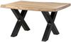 Baumtisch Mango 160x90x77 beige lackiert / X-Beine anthrazit glänzend FREEFORM 5 Bild 1