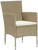 vidaXL 5-tlg. Garten-Essgruppe mit Kissen Poly Rattan Beige 3094987 Bild 4