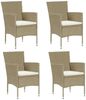 vidaXL 5-tlg. Garten-Essgruppe mit Kissen Poly Rattan Beige 3094987 Bild 3