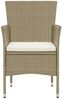 vidaXL 5-tlg. Garten-Essgruppe mit Kissen Poly Rattan Beige 3094987 Bild 5