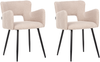 Esszimmerstuhl 2er Set SANILAC Bouclé Beige Bild 4