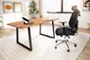 Schreibtisch 180x90x76cm Akazie Massivholz Baumkante Trapezbeine Schwarz Homeoffice Bild 3