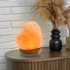 2er Tischleuchte, Holz, Naturfarbe, Salzkristall, Herzform Bild 5