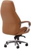 Designer Bürostuhl Bezug Echtleder Caramel Schreibtischstuhl bis 120 kg, XXL Design Chefsessel höhenverstellbar, Drehstuhl ergonomisch mit Armlehnen & hoher Rückenlehne, Wippfunktion Bild 5