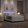 vidaXL LED Boxspringbett Creme und Weiß 140 x 190 cm Cordstoff 3337601 Bild 5