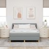 vidaXL Boxspringbett mit Matratze Hellgrau 140 x 200 cm Stoff 3340150 Bild 3