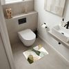 OnlyWow WC-Vorleger Japandi - Abstrakt - Grün, Höhe 10 mm, Polyester, Rechteckig, WC Teppich, Toilettenvorleger, Toilettenteppich, Badematte 60x40 cm Bild 2