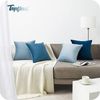 Topfinel Kissenbezug 45x45 blau Samt 4er Set Farbverlauf Zierkissen Sofakissen Bild 3