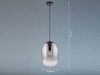 LED Hängelampe einflammig Lampenschirm Rauchglas Schwarz, Ø 20cm Bild 2