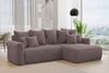 MEBLINI Schlafcouch mit Bettkasten - 260 x 160 x 78 cm - Braun Cordstoff - BALI - Kleines Ecksofa mit Schlaffunktion - Sofa mit Relaxfunktion und Kissen - Kleine Couch L-Form - Eckcouch Bild 2