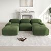 Ecksofa in Grün aus Cord, modulare rahmenlose Sitzfläche mit 32D-Hochdichteschaum, ohne Montage,75x298x178 cm Bild 2