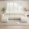 4-Sitzer Modulsofa H 76 x T 358 x B 171 cm aus Chenille, rahmenlos, U-Form, Weiß Bild 2