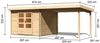 Gartenhaus Bastrup 5 - 580x297 cm mit Anbaudach 3,00 m, 28 mm Holz naturbelassen, Karibu Bild 3