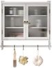 Yorbay Hängeschrank Wandschrank mit 3 Ebenen & Handtuchhalter Doppeltüren Badschrank Küchenschrank aus Glas Bild 2