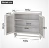 Yorbay Hängeschrank Wandschrank mit 3 Ebenen & Handtuchhalter Doppeltüren Badschrank Küchenschrank aus Glas Bild 3