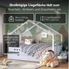 Bellabino 'Bela' Hausbett 90x200 cm mit Matratze und großer Schublade, weiß, Kiefer Massivholz, Montessori Kinderbett mit Stauraum, inkl. Rausfallschutz und Lattenrost Bild 4