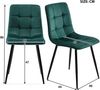 Merax Esstisch 117*68*75cm mit 4er Set Samt Esszimmerstuhl, Essgruppe, (5-tlg, mit Metallbeine und MDF Platte), Grün Bild 4