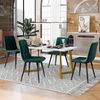 Merax Esstisch 117*68*75cm mit 4er Set Samt Esszimmerstuhl, Essgruppe, (5-tlg, mit Metallbeine und MDF Platte), Grün Bild 2
