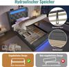 Polsterbett 90x200 cm mit LED, Stauraum & USB/Typ-C – Samtbett in Grau inkl. Matratze Bild 2