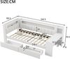 Tagesbett 90×200 cm mit LED, USB, Schreibtisch und 2 Schubladen, Weiß Bild 5