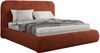 Bett mit Stauraum Polsterbett BENEA CLASSIC, Doppelbett mit Lattenrost Gepolstertes Kopfteil Gasdruckfeder Schlafzimmerbett - 180 x 200 cm - Orange Plüsch Bild 5