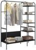 vidaXL Kleiderständer Schwarz 120 x 44 x 160 cm Holzwerkstoff 868445 Bild 3