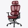 Bürostuhl in moderner Mesh-Optik mit Fußstütze ergonomischer Drehstuhl mit Nacken und Lordosenstütze - Gamingstuhl mit atmungsaktiver Netzrückenlehne und Wippfunktion Schwarz/Rot Bild 2