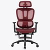 Bürostuhl in moderner Mesh-Optik mit Fußstütze ergonomischer Drehstuhl mit Nacken und Lordosenstütze - Gamingstuhl mit atmungsaktiver Netzrückenlehne und Wippfunktion Schwarz/Rot Bild 3