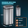 MONZANA® Sensor Mülleimer 58 L Wasserdicht Automatik Eckig Küche Abfalleimer Müllbehälter Edelstahl Bild 4