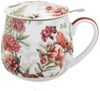 DUO FLORAL Fassbecher 430 ml LUCIA mit Teesieb, New Bone China Porzellan Bild 2