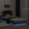 vidaXL Bettgestell mit Kopfteil und LED-Leuchten Braun Eiche 90x200 cm 3210037 Bild 4