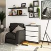 Home Collective Kommode 60 cm breit Holz Highboard Sideboard für Flur Schlafzimmer Wohnzimmer (Kommode Schlafzimmer Kommode mit Schubladen Holz Schrank), Kinderzimmer Organizer, 77 cm hoch mit 3 Schubladen graphit-weiß Bild 2