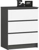 Home Collective Kommode 60 cm breit Holz Highboard Sideboard für Flur Schlafzimmer Wohnzimmer (Kommode Schlafzimmer Kommode mit Schubladen Holz Schrank), Kinderzimmer Organizer, 77 cm hoch mit 3 Schubladen graphit-weiß Bild 5