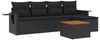 vidaXL 6-tlg. Garten-Sofagarnitur mit Kissen Schwarz Poly Rattan 3224536 Bild 2