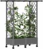 vidaXL Hochbeet mit Rankgitter und Dach Hellgrau 122,5 x 40 x 127 cm 3423028 Bild 3