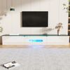 TV-Schrank 180 cm Schwarz Weiß LED 16 Farben App-gesteuert Dämpfungsscharnier Wandmontage Hochglanz TV-Board Bild 2